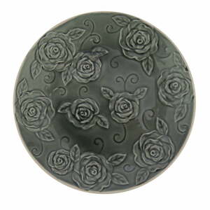 Čierny ozdobný tanier Antic Line Roses, ⌀ 25,5 cm