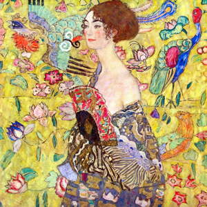 Reprodukcia obrazu Gustav Klimt - Lady with Fan, 60 × 60 cm