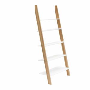 Biela rebríková polica Ragaba ASHME, šírka 85 cm