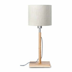 Stolová lampa so svetlobéžovým tienidlom a konštrukciou z bambusu Good&Mojo Fuji