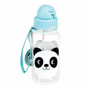 Modrá detská fľaša so slamkou Rex London Miko The Panda, 500 ml