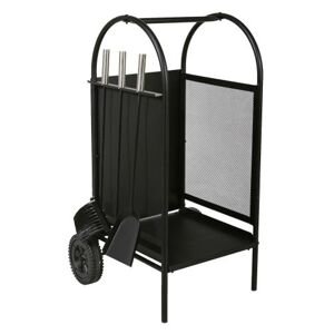 Kôš krbový/vozík s náradím v.80cm, oceľ sada 3diel. MA760149