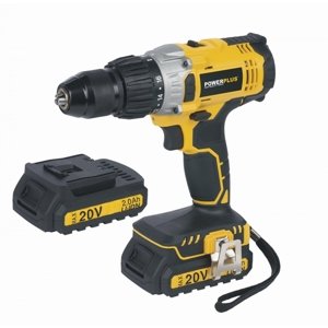 AKU príklepový skrutkovač / vŕtačka POWERPLUS 20V LI-ION 2BAT PPPOWX00445