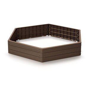 Prosperplast Vyvýšený záhon BASE WOODY, hnedý 148 x 129 x 25 cm