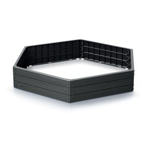 Prosperplast Vyvýšený záhon BASE WOODY, antracit 148 x 129 x 25 cm