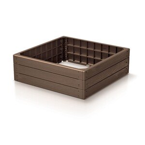 Prosperplast Vyvýšený záhon BASE WOODY, hnedý 75 x 75 x 25 cm