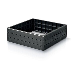 Prosperplast Vyvýšený záhon BASE WOODY, antracit 75 x 75 x 25 cm