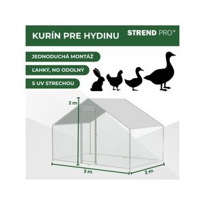 Vonkajší výbeh Strend Pro pre hydinu, voliéra, klietku, kurník, so strechou, 3 x 2 x 2 m