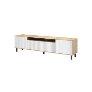 TV stolík RTV Agnes - čierne nohy Dub artisan/biela