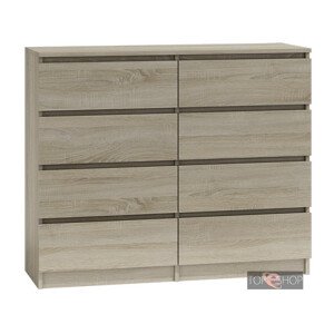 Komoda 8 šuplíků Malva 120 cm, dub sonoma
