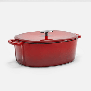 Fabini Smaltovaný liatinový oválny kastról s pokrievkou Ø 33 cm (7 l), červený
