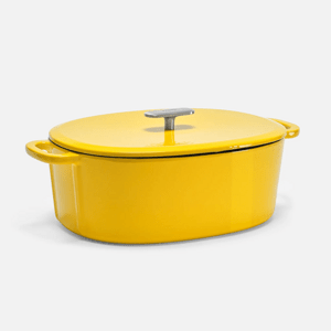 Fabini Smaltovaný liatinový oválny kastról s pokrievkou Ø 33 cm (7 l), žltý