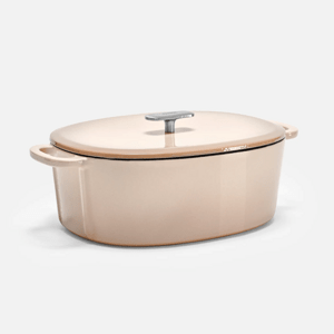Fabini Smaltovaný liatinový oválny kastról s pokrievkou Ø 33 cm (7 l), krémový