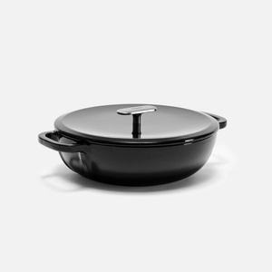 Fabini Smaltovaná liatinová tegame panvica s pokrievkou Ø 26 cm (3,5 l), čierna