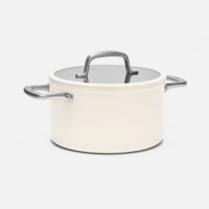 Nepriľnavý hrniec Meda 3.0 s keramickým povrchom s pokrievkou Ø 24 cm (5,5 l), krémový