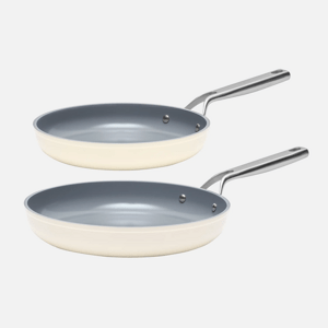 Súprava nepriľnavých panvíc Meda 3.0 s keramickým povrchom Ø 26 cm a Ø 30 cm, krémová, 2 diely