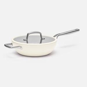 Nepriľnavá panvica wok Meda 3.0 s keramickým povrchom s pokrievkou Ø 28 cm, krémová
